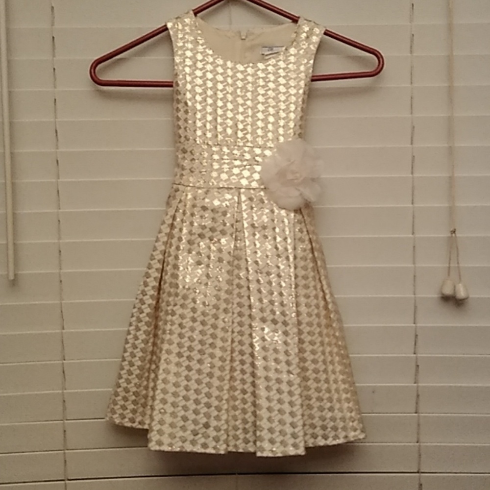 Cream & gold dress with vest